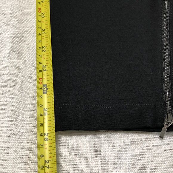 Eileen Fisher Black Zip Ankle Pants L Pull-On Ponte Knit Slim Stretch Minimalis - Picture 14 of 16